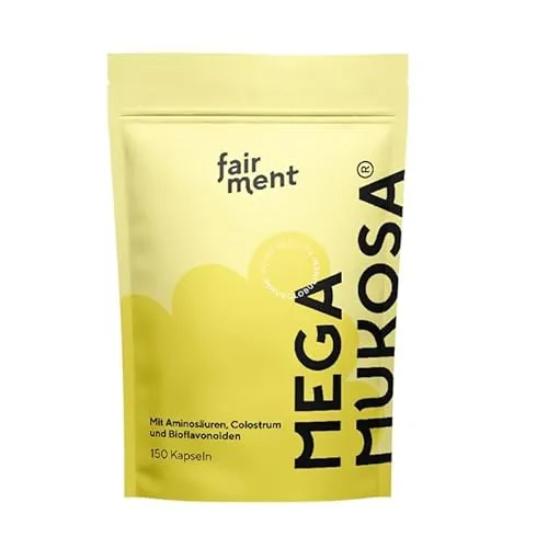 fairment MegaMukosa® L-Prolin und L-Serin Kapseln - 150 Stück - Multivitaminpräparate & Mineralien mit 100% natürlichen Inhaltsstoffen, die die Vielfalt der Darmflora unterstützen und Antioxidantien zum Zellschutz bieten. Laborgeprüft in Deutschland.