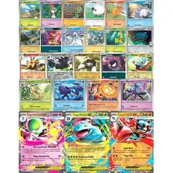 Verschiedene zufällige Pokemon Karten mit 1 brandneuen MEGA-Karte in Deutsch OHNE Trainer-/Energiekarten + Sammlerzentrale Sleeve 50