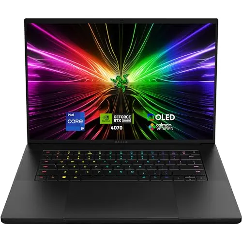 Razer Blade 16 (2024) - 16 Zoll Gaming-Laptop, NVIDIA GeForce RTX 4070, Intel i9-14900HX, 240Hz QHD+ OLED Display für Turniergamer mit ultraschneller Reaktionszeit und innovativem Kühlungssystem