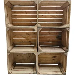 Vintage Holzkisten Set: Stabile Obstkisten für Möbelbau & Dekoration - Aufbewahrungsbehälter ohne Deckel – 6er Set (50x40x30 cm) aus robustem Holz für Ordnung und Landhausromantik in deinem Zuhause. Ideal für Kartoffeln, Zwiebeln und als stilvolle Deko!