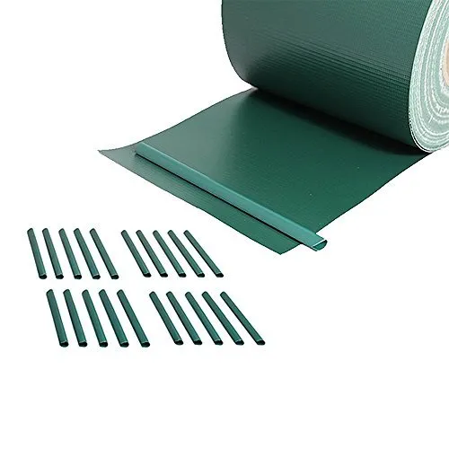 Melko Sichtschutzstreifen Doppelstabmatten 35m Sichtschutzfolie Zaun Blickdicht inkl. 20 Befestigungsclips