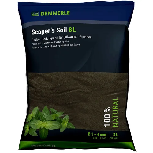 Dennerle Scaper's Soil 1-4 mm - 8 Liter - Bodengrund für Aquarien, sorgt für ein gesundes Pflanzenwachstum durch optimale Nährstoffversorgung.