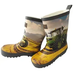 MAXIMO Gummistiefel Traktor Jerseyfutter, Fotoprint, Reflekt 3M Gummistiefel (1-tlg) grau 25 EU