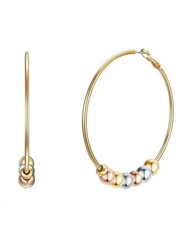 Lulu Jane Damen Ohrringe aus Metall-Legierung Modeschmuck Ohrcreolen gelbgold