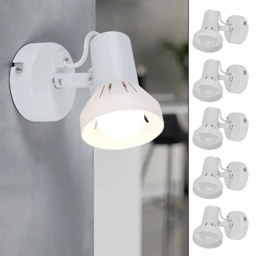 Wandleuchte Lampe verstellbar Wohnzimmerlampe Leseleuchte Spotlampe weiß 5er Set