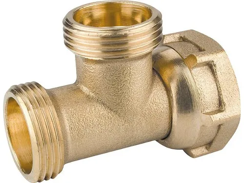 Messing T-Stück mit ÜWM 3/4'AG x 3/4'AG x 3/4'ÜWM