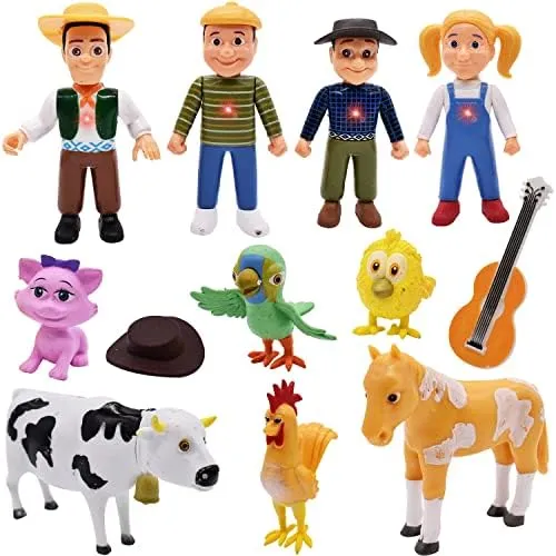 Bauernhof-Tierfiguren Spielzeug 10-teilige,The Farm Figure Set,Realistische Bauer-Menschen-Figuren,für Bauernhof-Mottopartys,Geburtstag, Ostern, Weihnachtsfeier-Dekorationen, Kinderspielfiguren