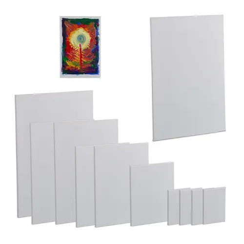 Leinwandset Blankoleinwand 12 Stück in 5 Größen - Keilrahmen, bespannt - Hochwertige Baumwolle für kreative Projekte, ideal für Hobbykünstler und DIY-Enthusiasten.