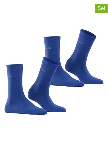 ESPRIT 2er-Set: Socken ''Uni'' in Blau, Größe 39-42, Damen