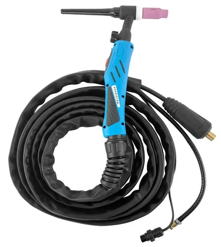 WELDINGER WIG-Schlauchpaket WP17 flex 4 m - Flexibles WIG-Schlauchpaket mit 4 m Kabel und robustem Gummischlauch. Ideal für Schweißinverter, kompatibel mit Standardgeräten und Abicor Binzel Zubehör.