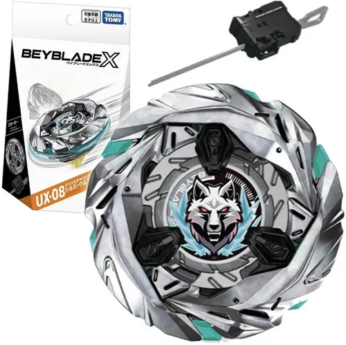 TAKARA TOMY Silver Wolf 3-80FB Burst Beyblade X Starter Launcher UX-08 Official