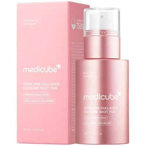 Medicube PDRN Pink Collagen Exosome Shot Serum 7500, 30 ml - Hochwertiges Serum für eine strahlendere Haut – mit 7500 ppm Exosomen-Komplex zur Unterstützung der Hauterneuerung. Ideal für tiefenwirksame Feuchtigkeit und ein geschmeidiges Hautgefühl.
