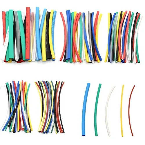 D-Orange 140 Stück Schrumpfschlauch 10cm Schrumpfschlauch-Sortiment Schrumpfrate 2:1, Isolierung, Schutz, für Drahtenden Prozessübergänge Heat Shrink Tube, 5 Größen, 7 Farben