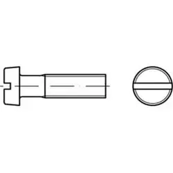 DIN 84 Zylinderkopfschraube M10x35, galvanisch verzinkt - 100 Stück - Maschinenschrauben aus Stahl 4.8, ideal für robuste Anwendungen, mit Schlitz für einfache Handhabung und hohe Korrosionsbeständigkeit.