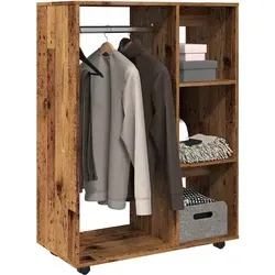 vidaXL Kleiderständer Altholz-Optik 80x40x110 cm - Drohnen-Zubehör: Stilvoller Kleiderständer aus hochwertigem Holzwerkstoff mit Rollen für einfache Mobilität und reichlich Stauraum für Kleidung und Accessoires.
