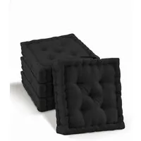 Beautissu Mila Stuhlkissen 50x50cm Schwarz 4tlg - Bequeme Stuhlkissen Mila in Schwarz, 50x50 cm, 10 cm dick. Aus 100% Baumwolle für optimalen Komfort und vielseitigen Einsatz – ideal für drinnen und draußen.
