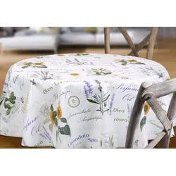 Beautex Tischdecke Wachstuchtischdecke geprägt Provence abwischbar Garten Tischdecke (1-tlg) beige Eckig | 140 cm x 160 cm