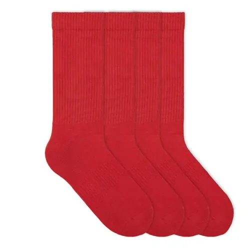 von Jungfeld Tennissocken Herren & Damen im Retro Look - Atmungsaktive Sportsocken aus Bio-Baumwolle, langlebig, rutschfest - Gr. 36-46 (DE/NL/SE/PL, Numerisch, 41, 46, Regular, Regular, Racing Red)