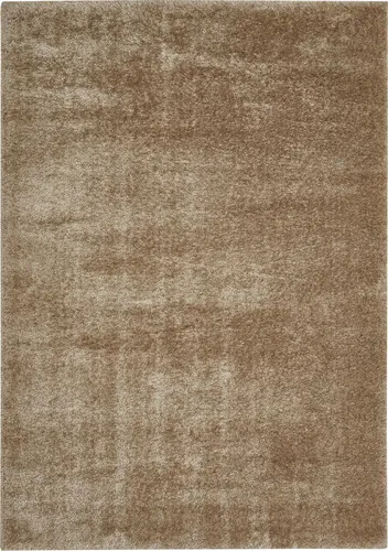 -LUXOR- living Hochflor Teppich Gela, 160 x 230 cm Taupe - Teppich für Wohnzimmer oder Badezimmer, mit 40 mm hohem Flor für kuschelige Wärme und ein elegantes Ambiente. Pflegeleicht und ideal für Böden mit Fußbodenheizung.