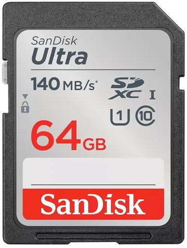SanDisk Ultra 64 GB SDXC Speicherkarte (2022) - Hochgeschwindigkeits-SD-Karte mit bis zu 140 MB/s, ideal für Fotografen und Videografen