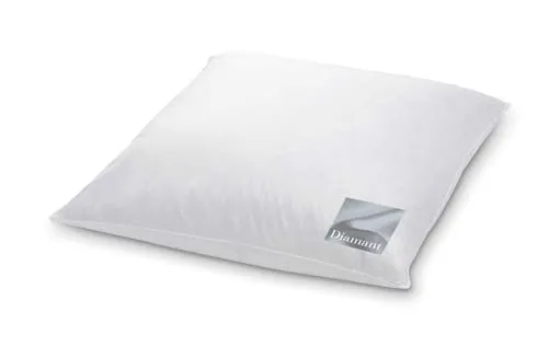 Hanskruchen Kopfkissen Diamant | extra Soft | 80x80 cm mit Gänsefedern und Daunen - Hochwertiges Kopfkissen mit optimaler Mischung aus Daunen und Federn für besten Schlafkomfort. Atmungsaktiver Baumwollbezug sorgt für ein angenehmes Schlafklima. Waschbar bei 60 °C – ideal für Allergiker und pflegeleicht.