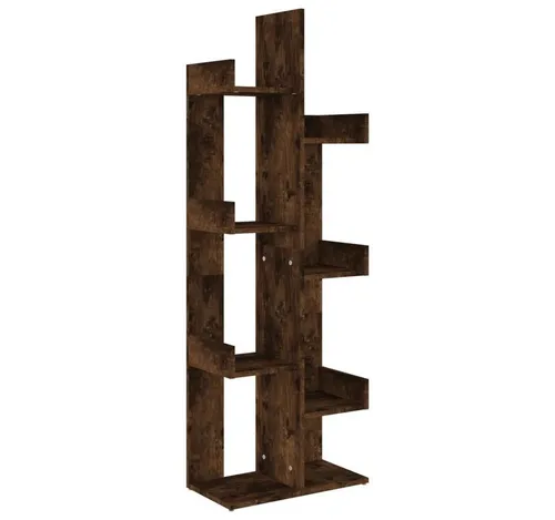 furnicato Bücherregal 48x25,5x140 cm - Räuchereiche Holzwerkstoff - Klassisches Bücherregal in Baumform aus hochwertigem Holzwerkstoff, bietet ausreichend Stauraum und bringt natürliche Eleganz in Ihr Wohnzimmer. Kompakt und stilvoll, ideal für kleine Räume.