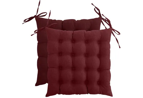 wometo Stuhlkissen Prime 40x40 2er Set, OEKO-TEX®, Sitzkissen mit Steppung & Bändern