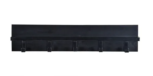 Mango Holz Metall Garderobe Ethan Schwarz - Moderne Wandgarderobe aus Mangoholz und Metall mit 5 Haken, ideal für jeden Raum und platzsparende Wandmontage.