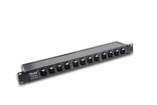 Hosa PDR-369 Patch Bay - 12-Punkt Patch Bay für Live-Sound, ideal für DJs und Gotteshäuser. Robust und einfach zu montieren, mit umkehrbarer XLR3F auf XLR3M-Konfiguration.