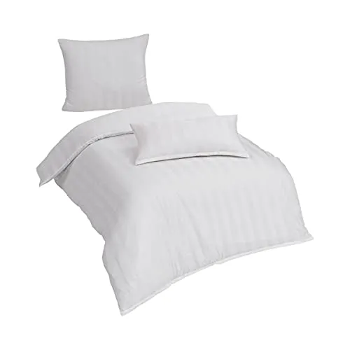 Traumschlaf Mako-Satin Bettwäsche Uni Streifen 4 cm - Bettwäsche-Sets aus 100% Baumwolle, bei 60 Grad waschbar und trocknergeeignet. Mit hochwertigem Reißverschluss für maximalen Komfort und praktischen Pflege.