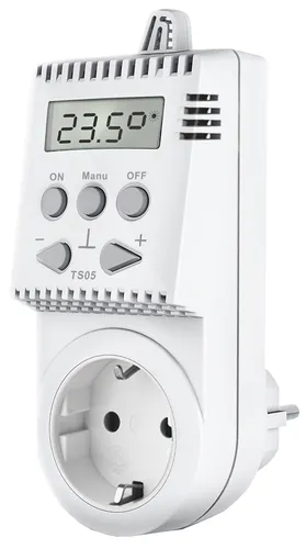 EOB Steckdosenthermostat TS05 - Steuerungen für effizientes Heizen: Der TS05 senkt Ihre Stromkosten und sorgt für angenehme Temperaturen zwischen +3 und +40 °C.
