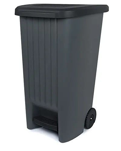 ONDIS24 Mülleimer Haushaltstonne 100 l - Robuste Abfalltonne aus Kunststoff mit 100 l Volumen, ideal für Garten und Haushalt, ausgestattet mit Transporträdern und weit öffnendem Deckel für einfache Handhabung.