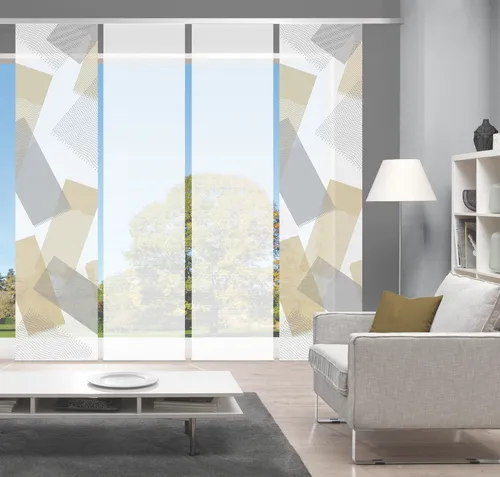 Vision Schiebegardine NAYAH, 4er Set, halbtransparent in gold von Vision