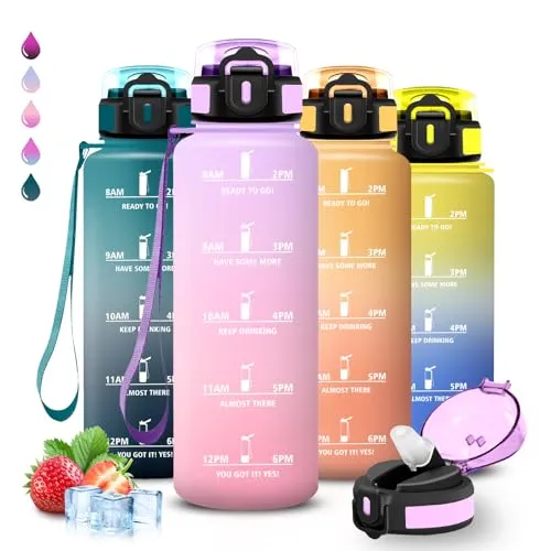 Trinkflasche- 1 5 liter- Trinkflasche Sport, Wasserflasche mit Strohhalm, Leicht zu Reinigen, Wasserflasche Auslaufsicher, Kann mit dir Tragen, Flasche Erwachsene, Flasche für Camping, Sport, Fitness