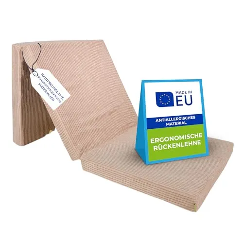 Pillows24 Klappmatratze 195x120x15 cm – Faltbare Gästematratze mit abnehmbarem Bezug