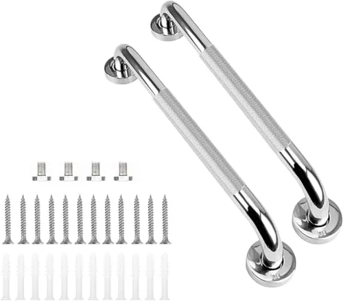supregear Haltegriffe für Badewannen und Duschen (2er-Pack), Rutschfeste Badezimmer-Griffe, Duschgriff aus Edelstahl 304, Toiletten-Handicap-Senioren-Hilfsgriff für mehr Sicherheit im Bad, 25 cm