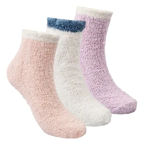 Qtuie Kuschelsocken Stoppersocken Damen Warme Dicke Socken Thermosocken Rutschfest Wintersocken Antiruschsocken mit Noppen Anti Rutsch Flauschige Socken Bettsocken Rutschfeste Haussocken 35-42 3Paare