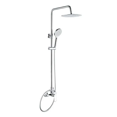 GRIFEMA BERLIN-G17004 | Duschsystem mit Einhebelmischer, Brauseschlauch, Handbrause, Brausehalter, Duschstange, Duscharm,Regendusche | Duschset, Wassersparendes, Chrom