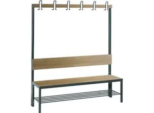C + P Garderobenbank Basic Plus mit Rückenlehne und Schuhrost - Praktische Garderobenbank Basic Plus mit stabiler Rückenlehne und Schuhrost. Ideal für den Eingangsbereich, sorgt für Ordnung und einen stilvollen Empfang. Maße: B 1500 mm, modernes Dekor in Eiche.