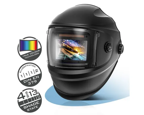 STAHLWERK Automatik-Schweißhelm BULLET 3-in-1 - Schweißhelm für Schweißen, Plasmaschneiden & Schleifen, schützt zuverlässig vor schädlichen Verblitzungen und Hitze, ideal für die Werkstatt.