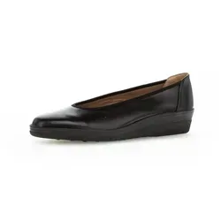 Gabor Damen Klassische Ballerinas - Elegante Flats für Frauen, Schwarz, 37.5 EU - Damen-Ballerinas mit leichtem Keilabsatz (2 cm) aus weichem Leder, ideal für Büro und Business. Bequem und stilvoll für jeden Anlass.