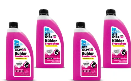 Kühlerfrostschutz G12 / G12+ | Kühlflüssigkeit 5 Jahre bis -35°C | 4L