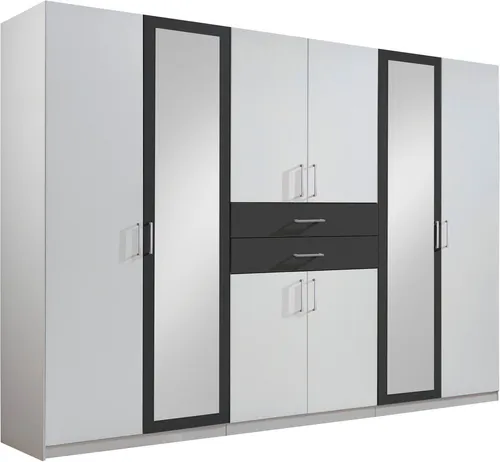 Wimex Kleiderschrank Diver mit Spiegel und Schubladen - Kleiderschrank in 225 oder 270cm Breite, wahlweise mit 3 Innenausstattungen, eleganter Spiegel und viel Stauraum für Ihr Schlafzimmer.