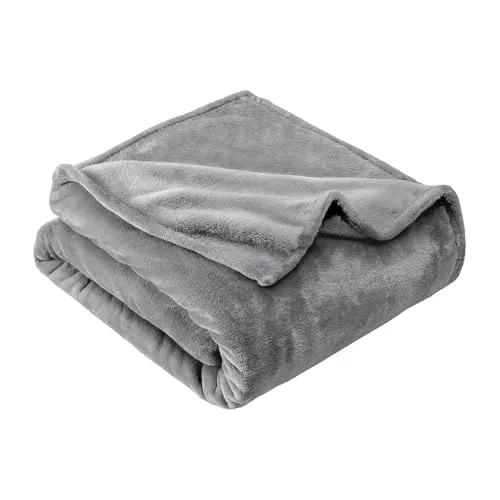 GRIFEMA Fleece Kuscheldecke 220 x 240 cm, Grau