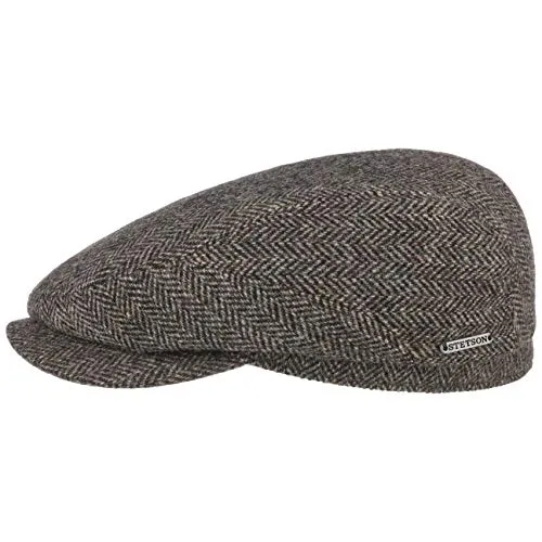 Stetson Belfast Flatcap Herrenkappe Herringbone - Strickmützen für Damen, aus hochwertiger Wollmischung für Wärme und Komfort, ideal für kalte Herbst- und Wintertage.