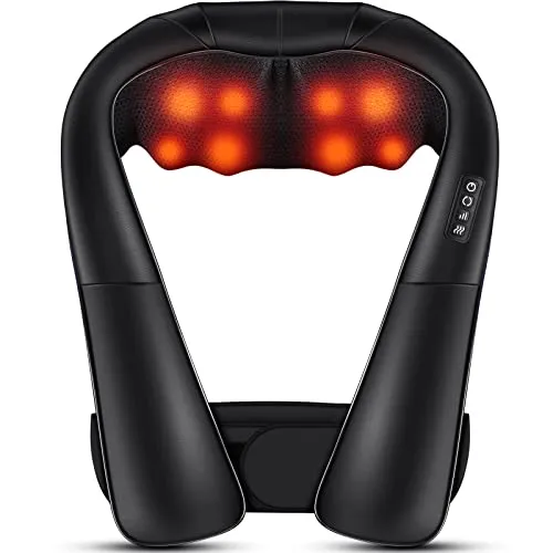 ELEHOT-Store Nackenmassagegerät mit Wärme, Shiatsu Massagegerät mit Taillengürtel Nacken Schulter Rücken Taillen Beine Fuß und Muskelmassage Massagegerät zu Hause Büro Auto