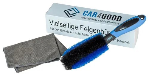 Premium Felgenbürste + Microfaser Set Reinigungstuch Bürste Auto Waschbürste