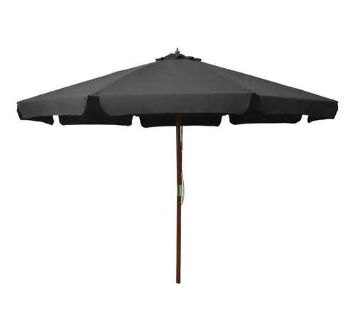 Sonnenschirm mit Holzmast 330 cm Anthrazit - Ampelschirm in elegantem Anthrazit, mit einer großzügigen Bespannung von 330 cm für optimalen Schatten und stilvollen Schutz im Garten oder auf der Terrasse.