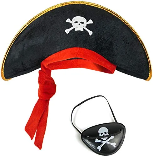 Balinco Piratenset Kostüm-Set – Lustiger Begleiter für Fasching und Karneval – mit Piratenhut & Augenklappe
