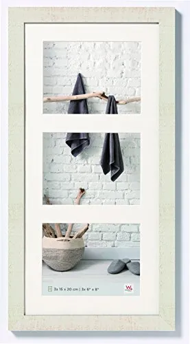 walther design Bilderrahmen cremeweiss 3X 15x20 cm Galerie mit Passepartout, Home Holzrahmen HO352W